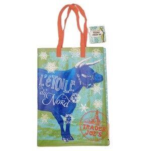 Trader Joe’s Reusable Grocery Tote Bag Goat Winter Design Limited Edition NWT